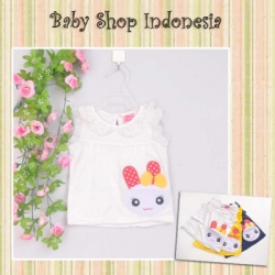 large PK130 Sleeveless Blouse Lace Left Bunny 59 Putih copy